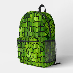 Mochila Impresa Aspecto de vidrio cortado verde