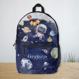 Mochila Impresa Astronauta personalizada Planeta Galaxia Boys
