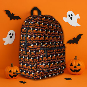 Mochila Impresa Atormentado por 67 Fantasmas Divertidos y Calabaza