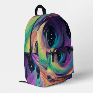 Mochila Impresa Aurora Borealis Abstract Backpack