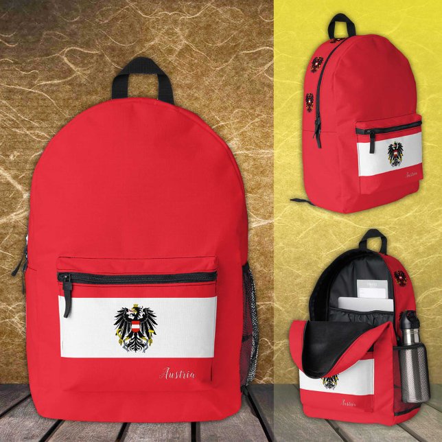 Mochila Impresa Austria, mochila, Bandera austriaca, emblema / Per (Subido por el creador)