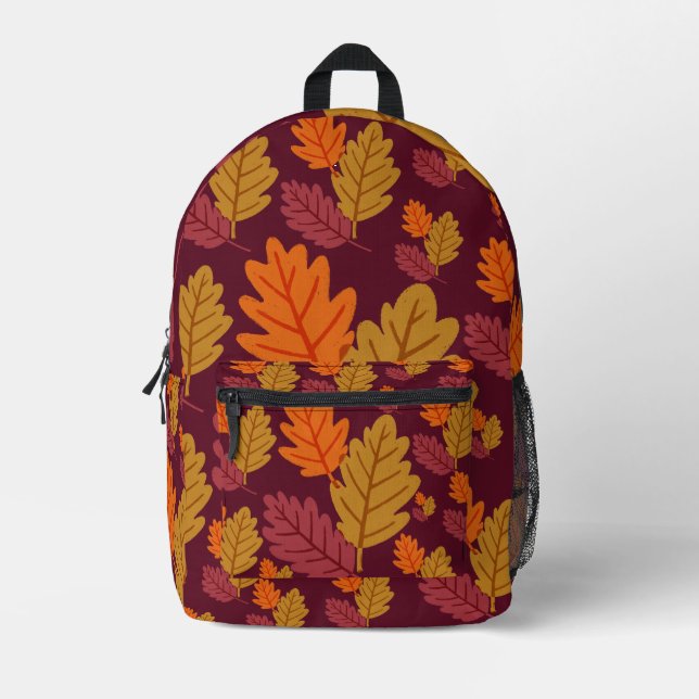 Mochila Impresa Autumn Leaves Pattern | (Anverso)