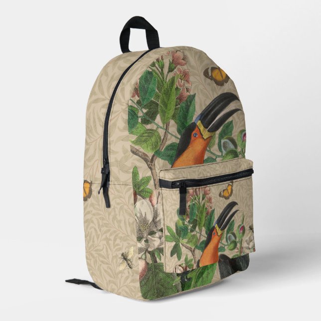 Mochila Impresa Ave Tropical De La Selva Turca Hermosa Antigüedad (Esquina izquierda trasera)