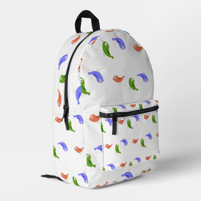 Mochila Impresa Aves multicolores (Esquina izquierda trasera)