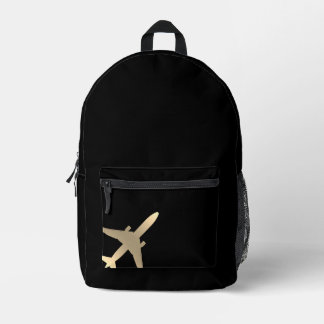 Mochila Impresa Avión Avión de Oro de Aviación