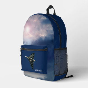 Mochila Impresa Avión Avro Vulcan, foto, cielo nocturno, tu nombre