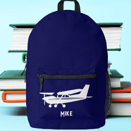 Mochila Impresa Avión Cessna Cool,Sencillo,Azul,Aviación 