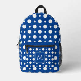 Mochila Impresa Azul blanco de punto de polka