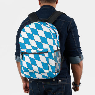 Mochila Impresa Azul Blanco Negro Medieval Baviera con Forma de Di
