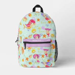Mochila Impresa Azul de las Sirenas 