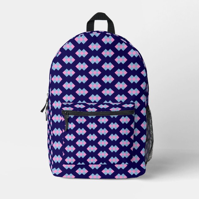 Mochila Impresa Azul Diamante (Anverso)