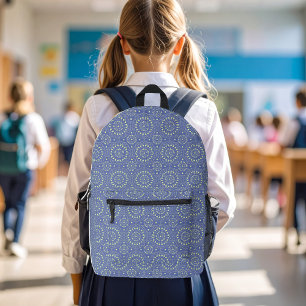 Mochila Impresa Azul fresco y patrón moderno verde