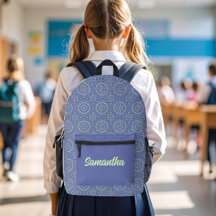 Mochila Impresa Azul fresco y verde moderno personalizado