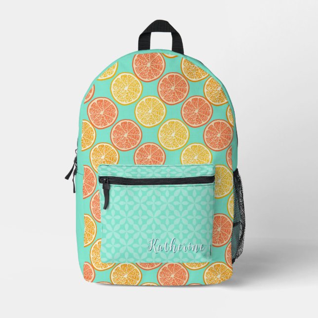 Mochila Impresa Azul naranja (Anverso)