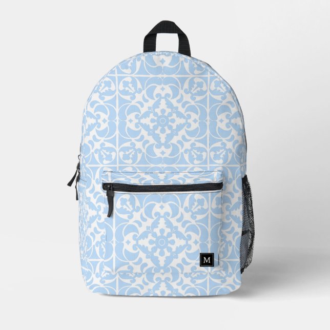 Mochila Impresa Azulejos azules Mediterráneo portugués (Anverso)