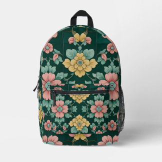 Mochila Impresa Azulejos florales de Victoria