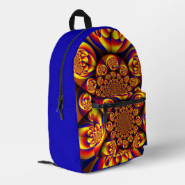 Mochila Impresa Azules, Amarillos, Mini Esferas De Oro