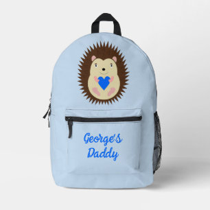 Mochila Impresa Baby Boy Blue Heart Hedgehog Personalizado