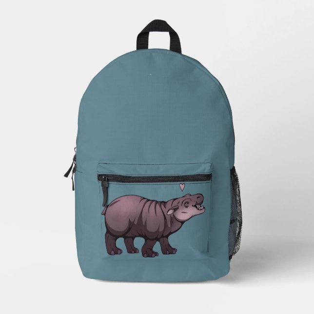 Mochila Impresa Baby Pigmy Hippo (Anverso)