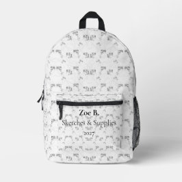Mochila Impresa Back-to-School Minimal Line Pattern | Summer