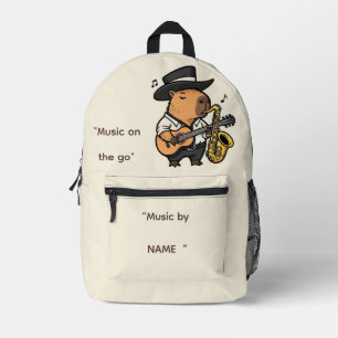 Mochila Impresa  Backpack – Capybara Music Vibes 