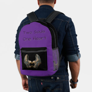 Mochila Impresa Backpack Two Souls One Heart Paper Cut Eagle Art