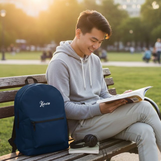 Mochila Impresa Backpack with initials of the name, school bag (Subido por el creador)