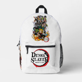 Mochila Impresa Bag pack, DEMON SLAYER, BLANCO