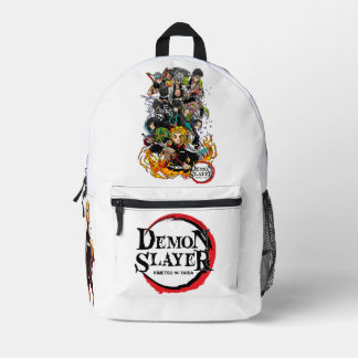 Mochila Impresa Bag pack, DEMON SLAYER, BLANCO
