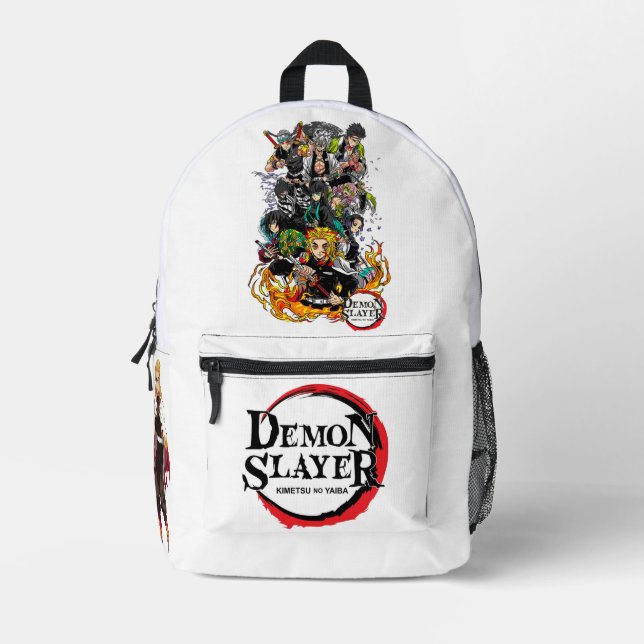 Mochila Impresa Bag pack, DEMON SLAYER, BLANCO (Anverso)