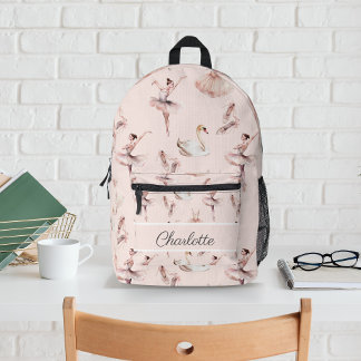 Mochila Impresa Ballerina Ballet Rosa Zapatos Nombre personalizado