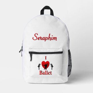 Mochila Impresa Ballet del corazón con nombre