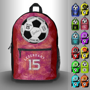 Mochila Impresa Balón de Fútbol Personalizado Cumpleaños   Edad No