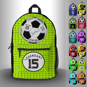 Mochila Impresa Balón de Fútbol Personalizado Cumpleaños Edad No