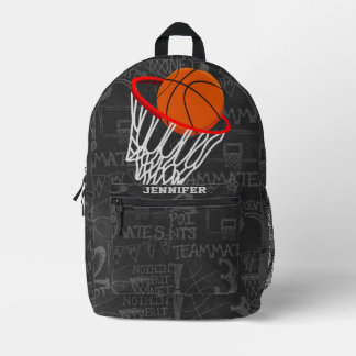 Mochila Impresa Baloncesto de Chalkboard y Hoop personalizados