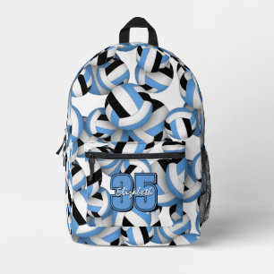 Mochila Impresa Balones de voleibol negros azul claro equipamiento