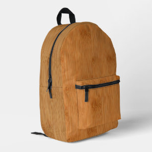Mochila Impresa Bambú Tosta Madera Grano de aspecto