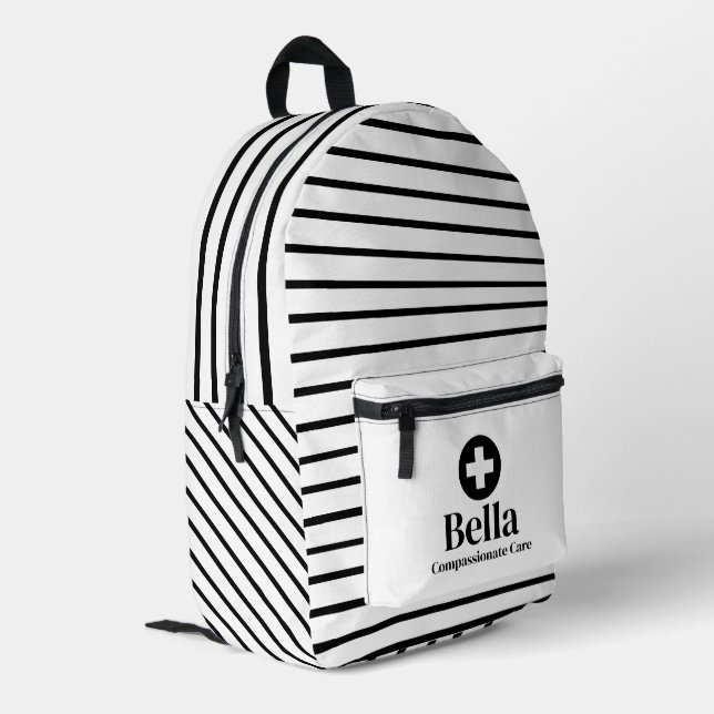 Mochila Impresa Banda de nombres de enfermeras personalizadas (Esquina izquierda trasera)