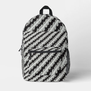 Mochila Impresa Bandas en blanco y negro