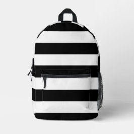 Mochila Impresa Bandas en blanco y negro, patrón a rayas, líneas