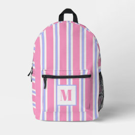 Mochila Impresa Bandas negras rosadas y púrpura - Monogramadas