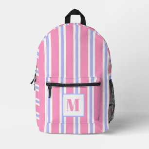 Mochila Impresa Bandas negras rosadas y púrpura - Monogramadas