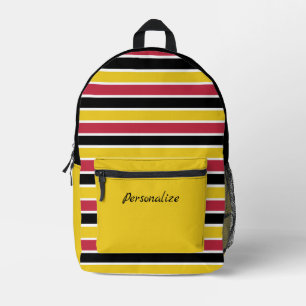 Mochila Impresa Bandas rojas negras de negrita - Nombre personaliz