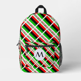 Mochila Impresa Bandera afroamericana en mosaico monogramada