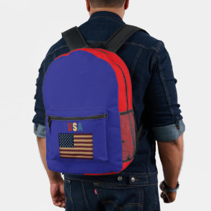 Mochila Impresa Bandera Americana Retro Unisex USA