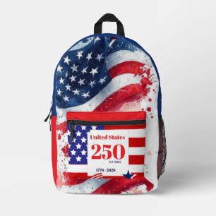 Mochila Impresa Bandera Americana USA Patriótica Celebración 250 A