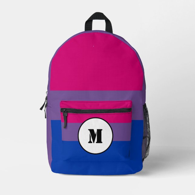Mochila Impresa Bandera bisexual personalizada (Anverso)