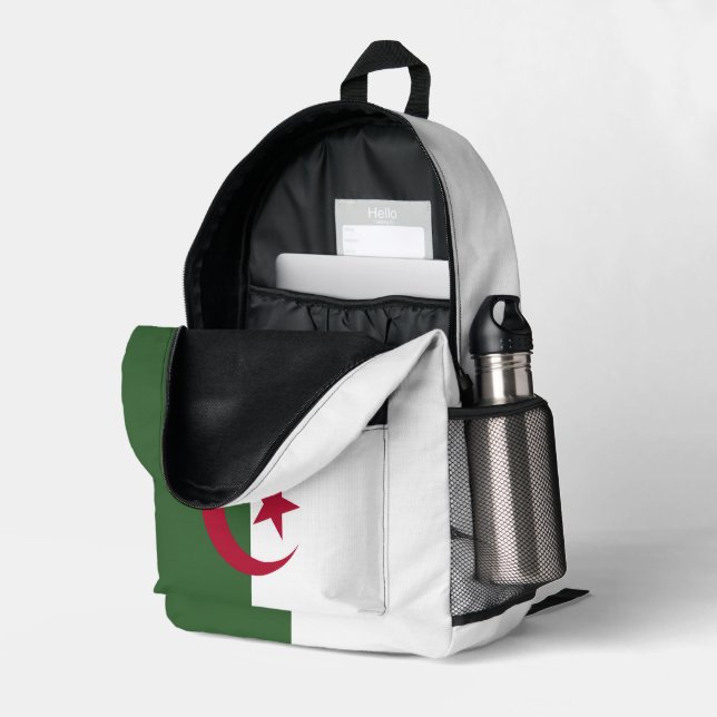 Mochila Impresa Bandera de Argelia (Esquina trasera derecha (abierta))