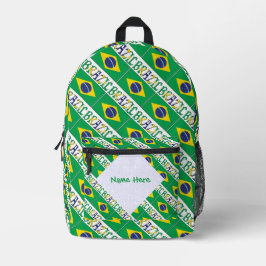Mochila Impresa Bandera de Brasil Personalizada Herencia