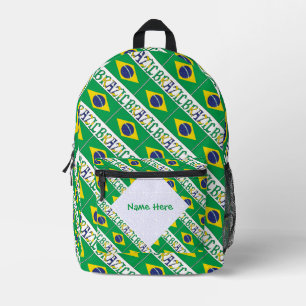Mochila Impresa Bandera de Brasil Personalizada Herencia